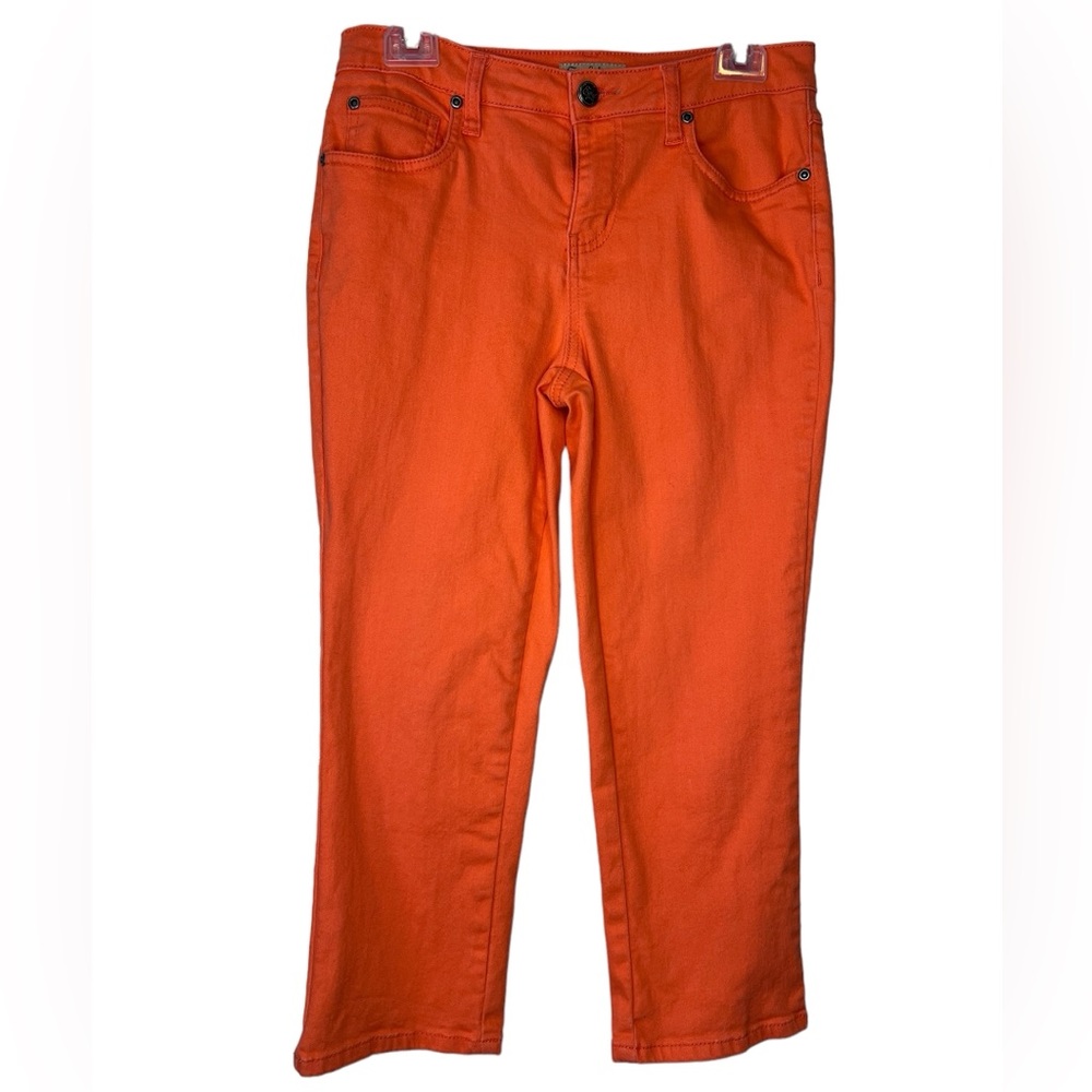 Earl Jean Women’s Jeans Orange 5 Pocket Capri Cropped Denim - size 6
